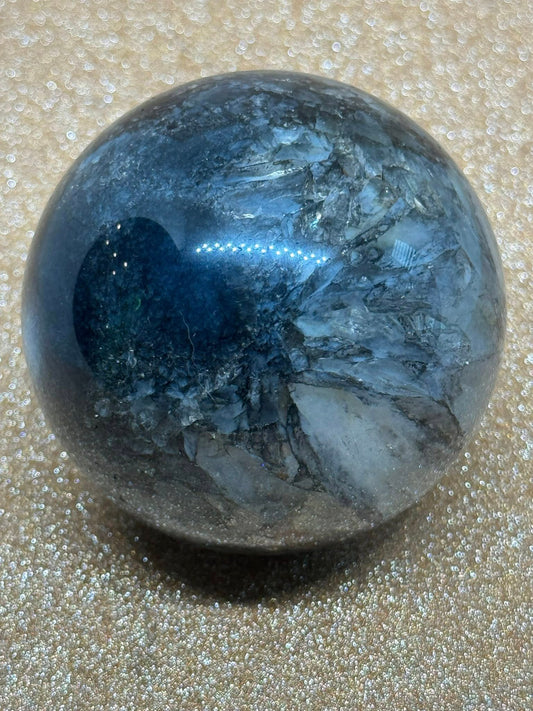 Black Tourmalinated Quartz Sphere