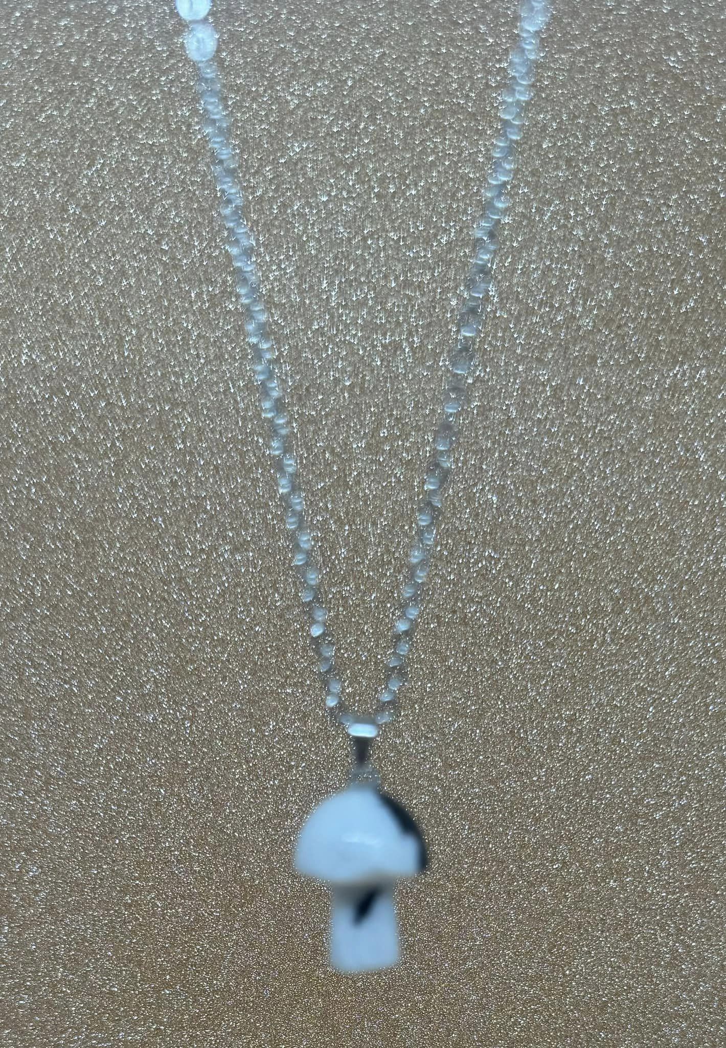 Zebra Jasper Mushroom Necklace